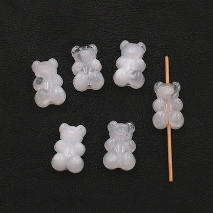 Marble Texture Bear Acrylic Beads 19mm Gradient Mixed 20pcs 4