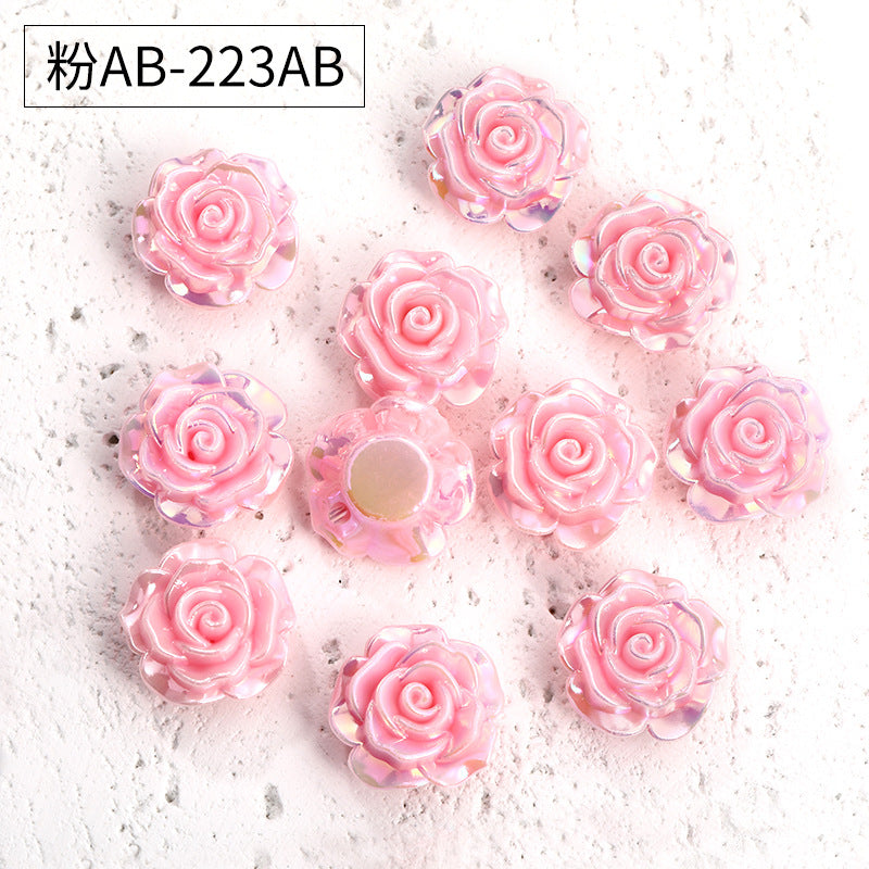 Pearl Imitation Camellia Acrylic Beads 10-18mm ABS Plastic 50pcs 13