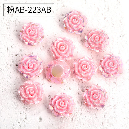 Pearl Imitation Camellia Acrylic Beads 10-18mm ABS Plastic 50pcs 13