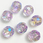 Transparent Football Faceted Acrylic Beads 14-16mm UV Plating 50pcs 10