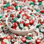 Flat Round Clay Beads 9mm Christmas Multicolor Festive 100pcs 3