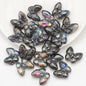 Plating Butterfly Glass Beads 17x10mm Iridescent Detailed Wings 10pcs 13
