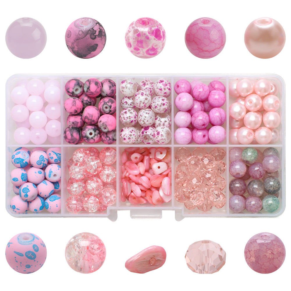 Crackle Round Glass Beads 8mm Pastel Colors Crackled Texture 200pcs