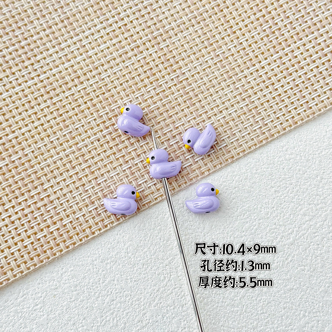 Duck Metal Beads 10mm 3D Baking Painted Alloy 10pcs 8