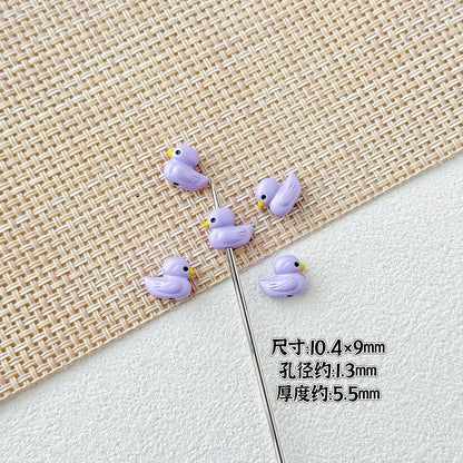 Duck Metal Beads 10mm 3D Baking Painted Alloy 10pcs 8