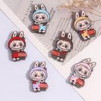 Lantern Metal Beads 24mm Colorful Enamel Bunny Holding 10pcs 3