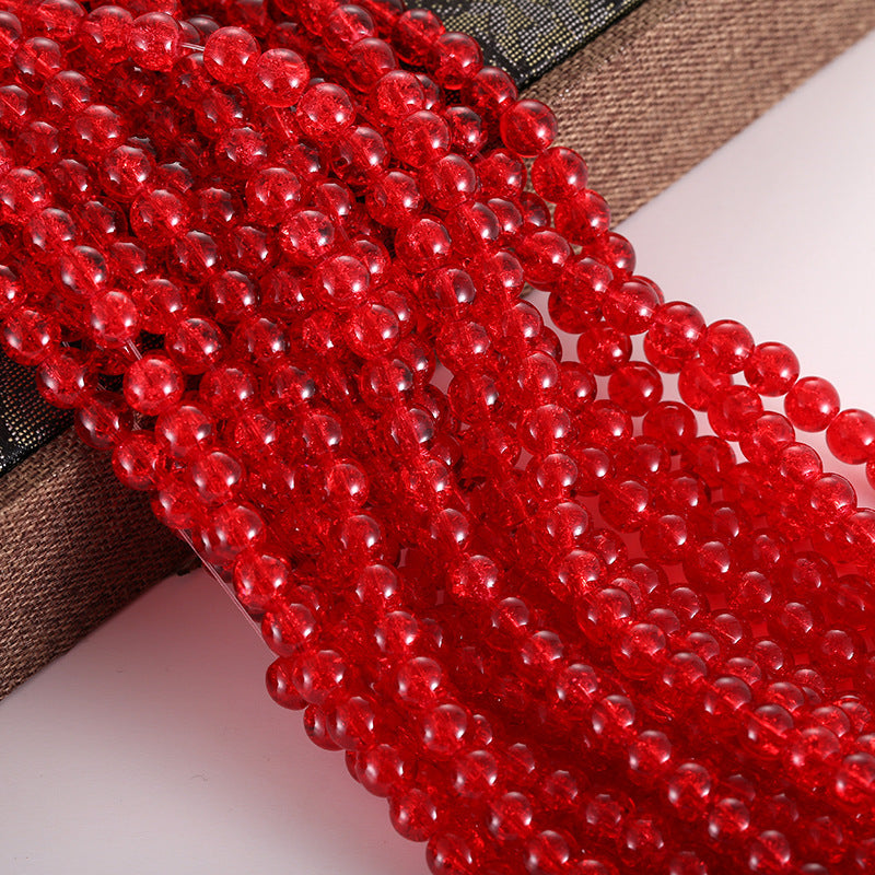 Electroplated Crackle Glass Beads 8mm Vibrant Mixed Colors 10 Strands 12