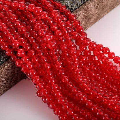 Electroplated Crackle Glass Beads 8mm Vibrant Mixed Colors 10 Strands 12