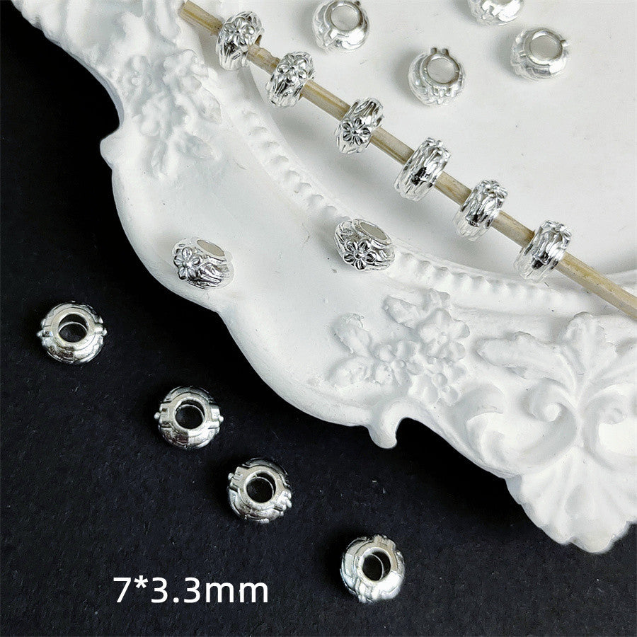 Alloy Flower Spacer Beads 7mm Symmetrical Tibetan Style 150pcs 6