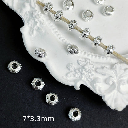 Alloy Flower Spacer Beads 7mm Symmetrical Tibetan Style 150pcs 6
