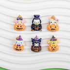 Plating Halloween Jack-O'-Lantern Resin Beads Glossy Sanrio 10pcs