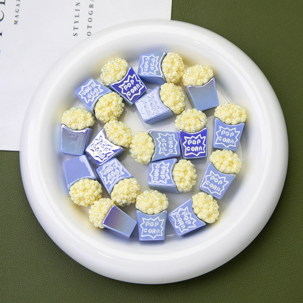 Popcorn Resin Beads 26mm Glossy Textured 10pcs 14