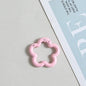 Zinc Alloy Flower Trigger Spring Key Rings 28mm 6pcs Baking Painted 7