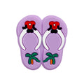 Silicone Focal Beads Slippers Palm Tree Red Bow Design 20pcs 4