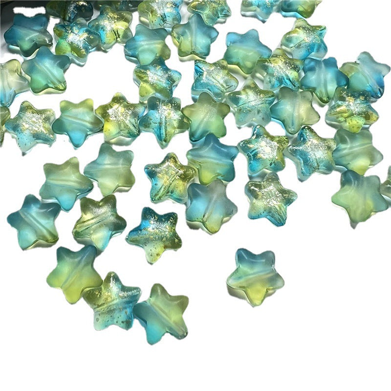 Czech Glass Beads Star 8mm Translucent Soft Color Gradient 50pcs 5