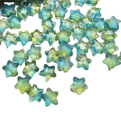 Czech Glass Beads Star 8mm Translucent Soft Color Gradient 50pcs 5