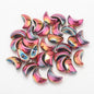 Moon Plated Transparent Crescent Glass Beads 9mm 14mm 30pcs 8