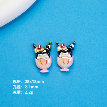 Plating Summer Sanrio Resin Beads Glossy Beverage Dessert 10pcs 9