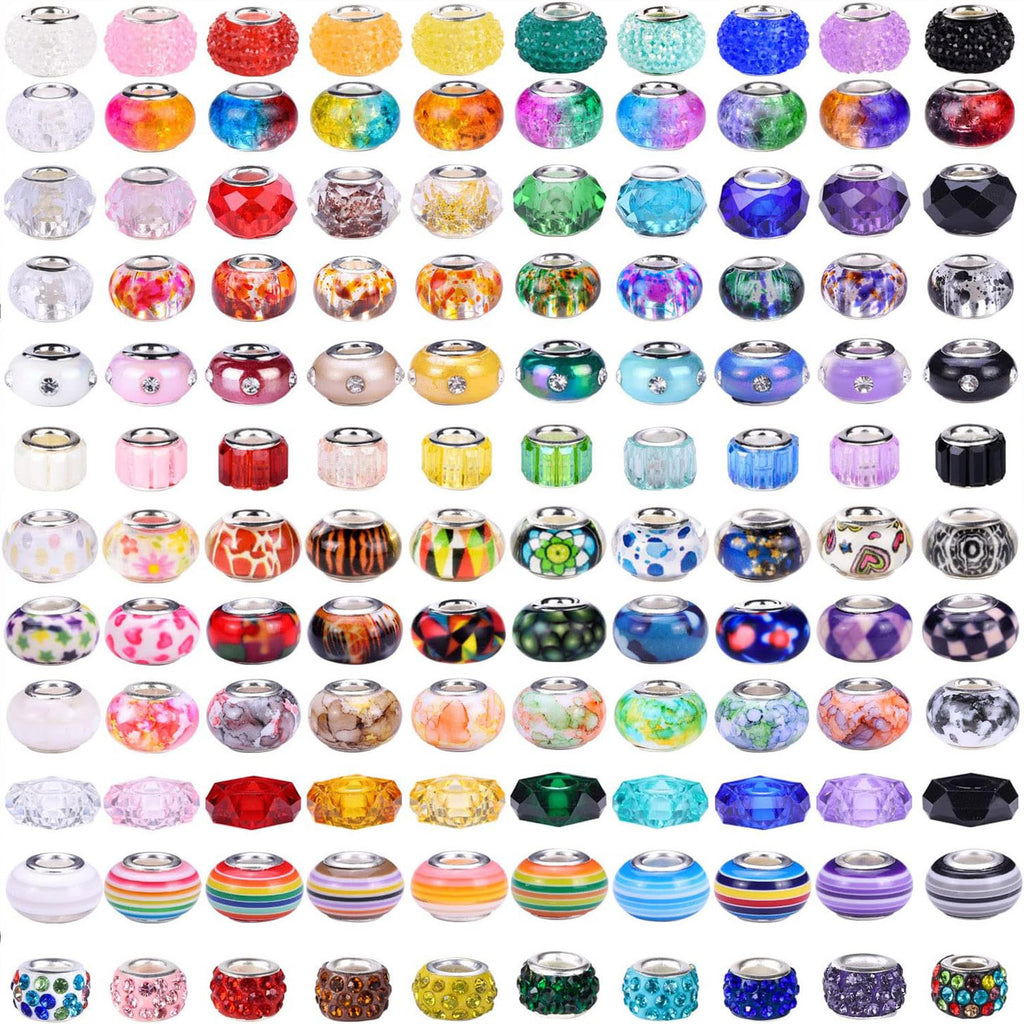 Mixing Color Resin Spacer Beads 12-14mm Assorted Designs 100pcs