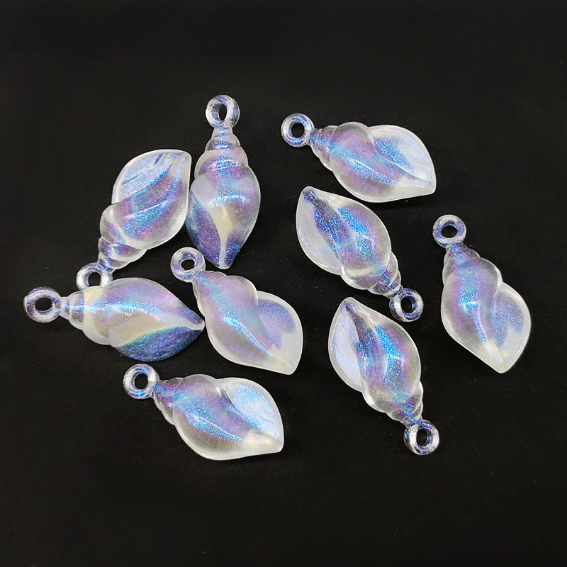 Transparent Aurora Laser Acrylic Beads Iridescent Mixed Shapes 2pcs 34