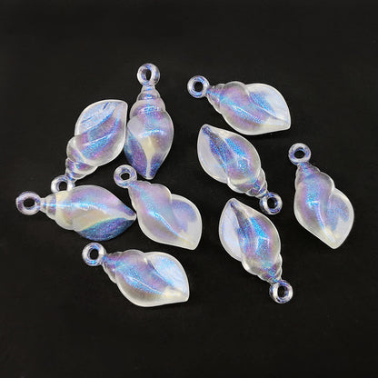Transparent Aurora Laser Acrylic Beads Iridescent Mixed Shapes 2pcs 34
