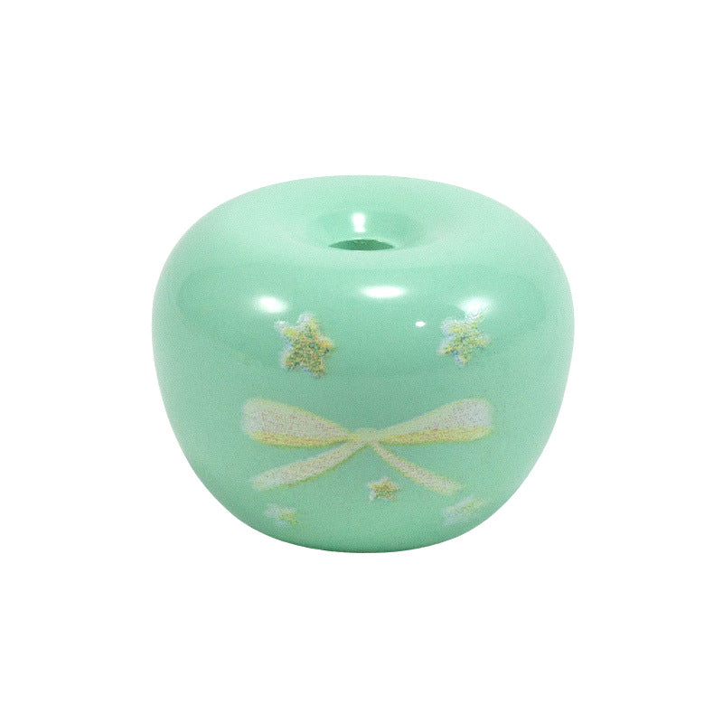 Painted Apple Acrylic Beads 17mm Glossy Mixed Colors 10pcs 14