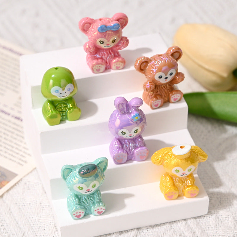 3D Disney LinaBel Series Resin Beads Playful Pastel Focal 10pcs 4