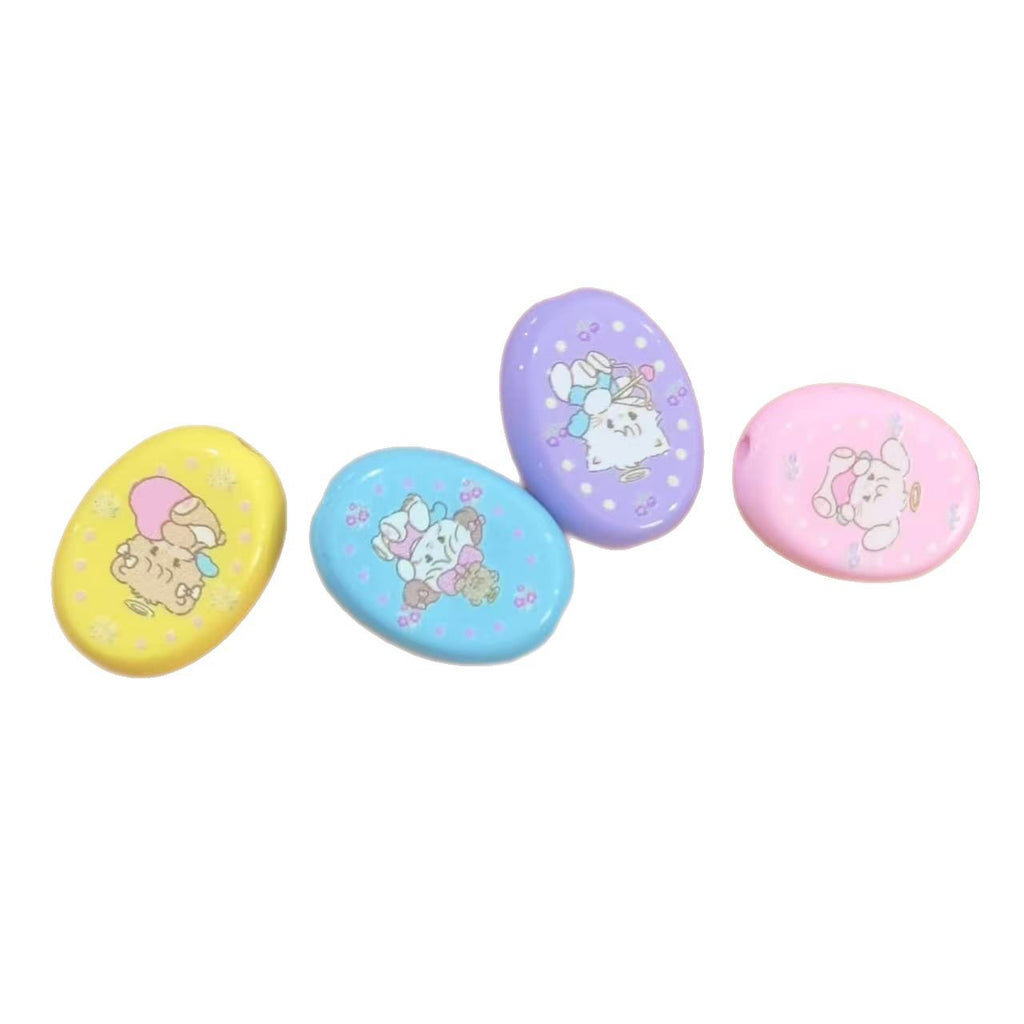 Oval Acrylic Beads 23mm Cartoon Kite Pattern Pastel Colors 10pcs 2