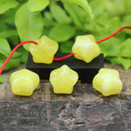 Imitation Beeswax Star Resin Beads 12mm Warm Yellow 50pcs