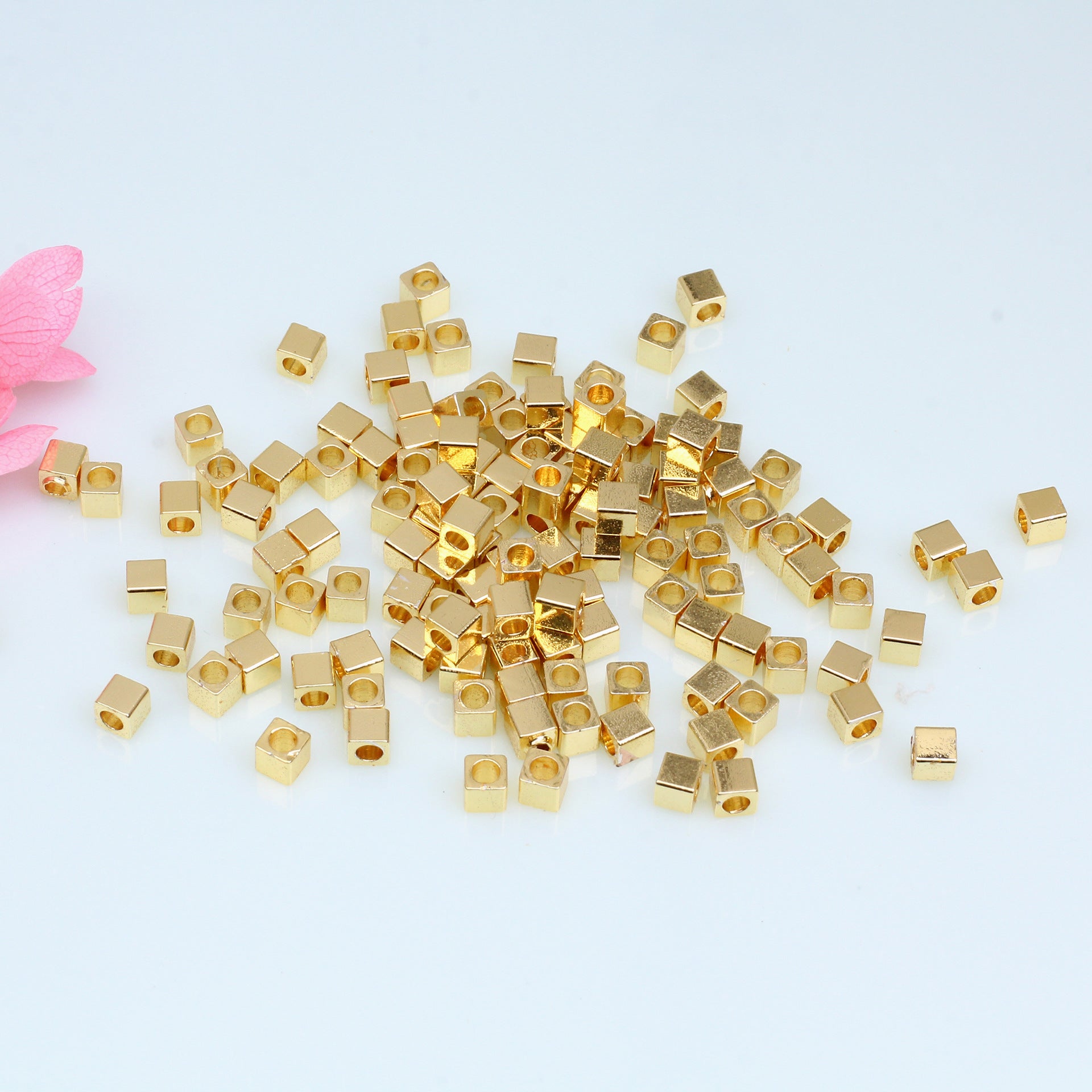 Brass Square Metal Beads 2-5mm Smooth Polished Gold Finish 100pcs