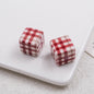 Baking Painted Square Acrylic Beads 14mm Plaid Colorful 50pcs 6