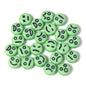 Cartoon Emoticon Flat Round Acrylic Beads 7x3.5mm Colorful 100pcs 13