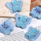 Winged Little Bear Rhinestone Beads 25x41mm Sparkling Lace Wings 5pcs 11