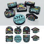 Silicone Focal Beads Graduation Season Colorful Text Design 20pcs 2