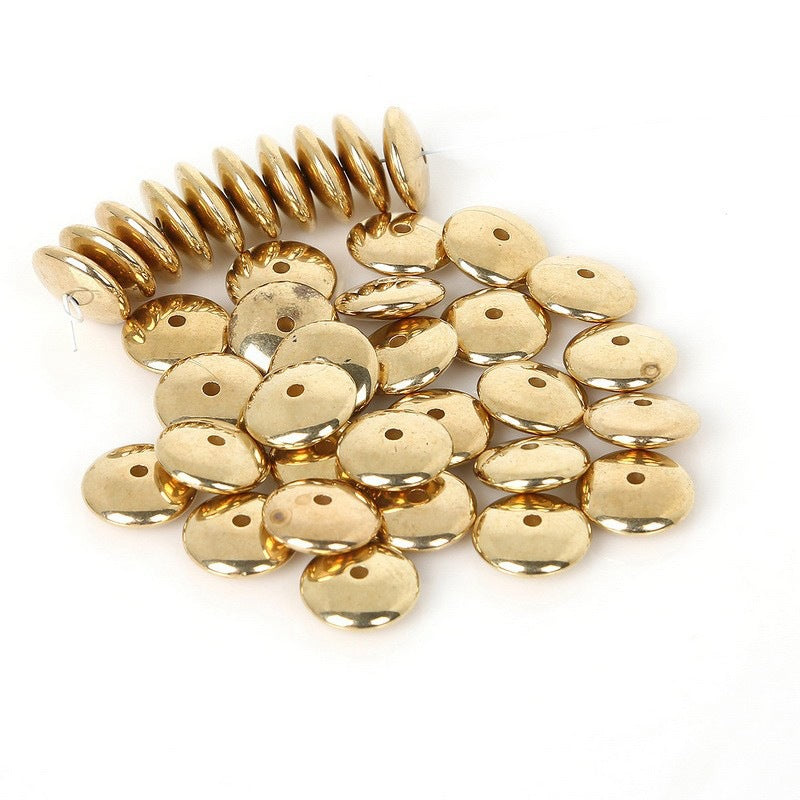 Smooth Flying Saucer Acrylic Beads 6mm 8mm Metallic KC Gold 200pcs 5