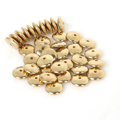 Smooth Flying Saucer Acrylic Beads 6mm 8mm Metallic KC Gold 200pcs 5