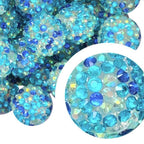 Rhinestone Bubblegum Beads 10-22mm Transparent White Blue Confetti 5pcs