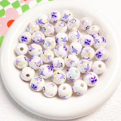 Printed Round Acrylic Beads 15mm Glossy Sanrio Characters 10pcs 9