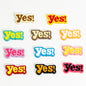 Plating Acrylic Flat Beads English Word Glossy Finish 10pcs 11