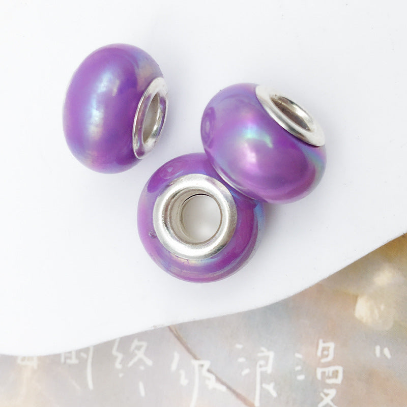 Purple Tone Resin Spacer Beads Mixed Shapes and Finishes 40pcs 15