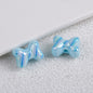 Plating Striped Bow Acrylic Beads 14.7×11.2×8mm Colorful Mixed 50pcs 8