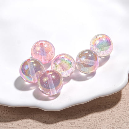 Shimmer Resin Beads 16mm Round UV Plating Glitter Effect 20pcs 7