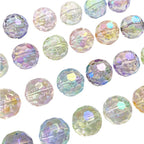 Transparent Football Faceted Acrylic Beads 14-16mm UV Plating 50pcs 5