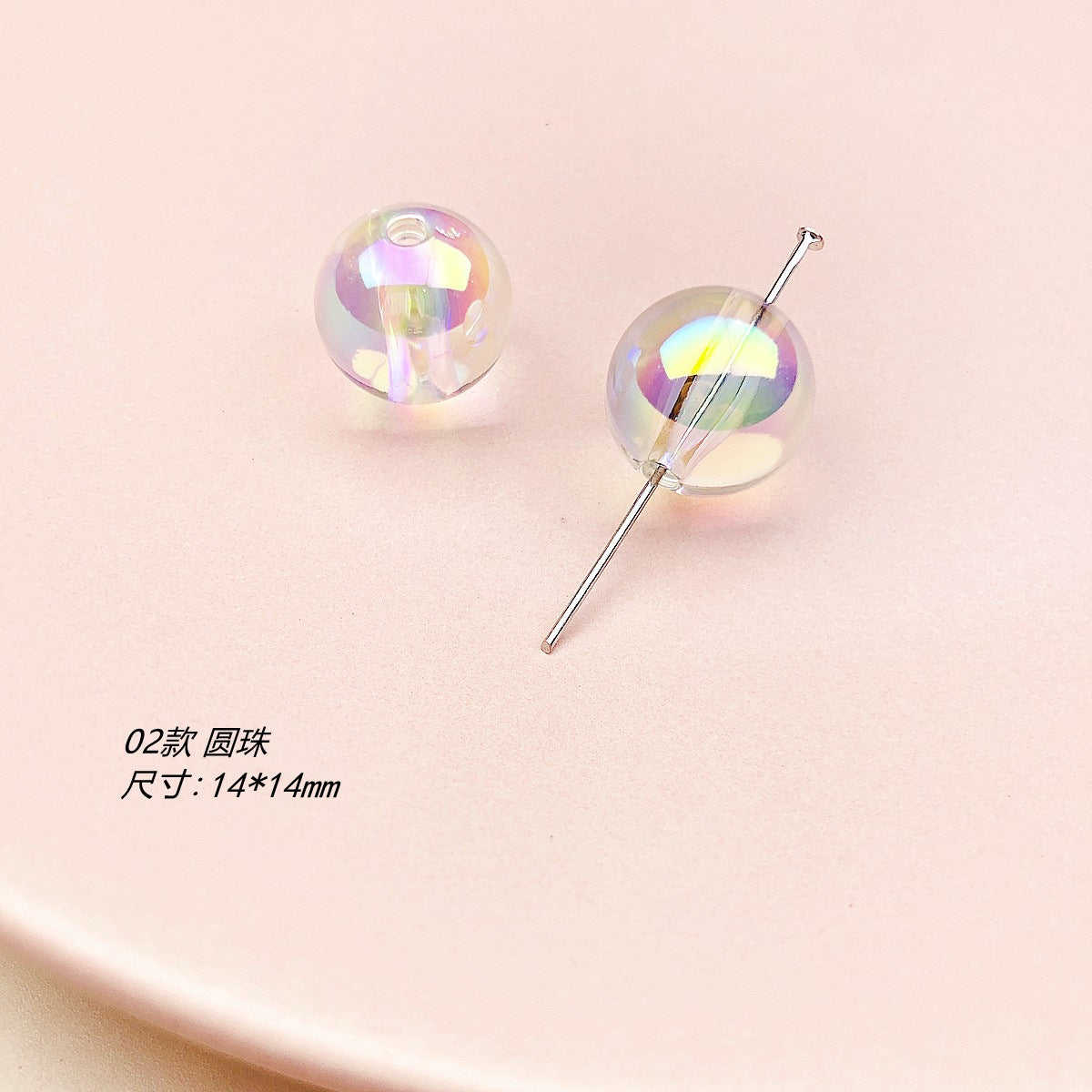 Transparent Bow Series Acrylic Beads AB Colored Plating 6