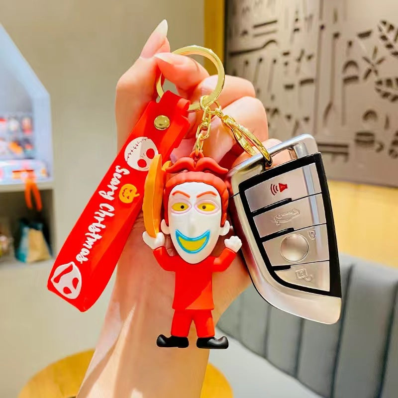 PVC Cartoon Halloween Couple Keychain Colorful Festive Charm 4