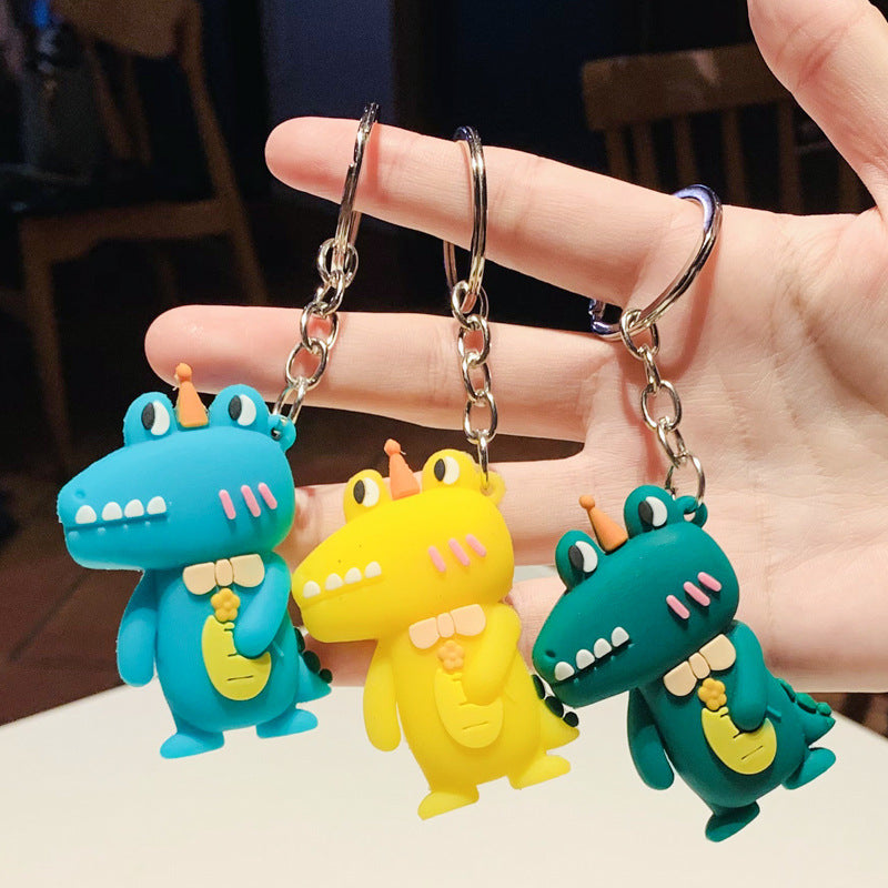 Cartoon Silicone Crocodile Keychain Soft Rubber Charm