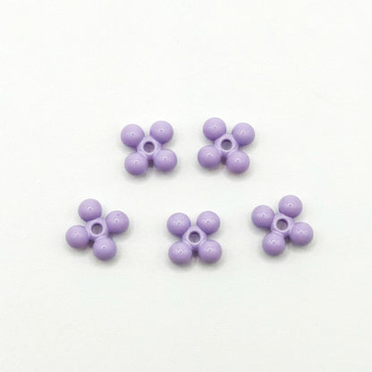 Four Leaf Clover Metal Beads 7.5mm Baking Painted Alloy Spacer 50pcs 19