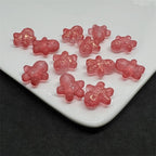 Frosted Gingerbread Man Glass Beads 14x15mm Colorful 100pcs 4