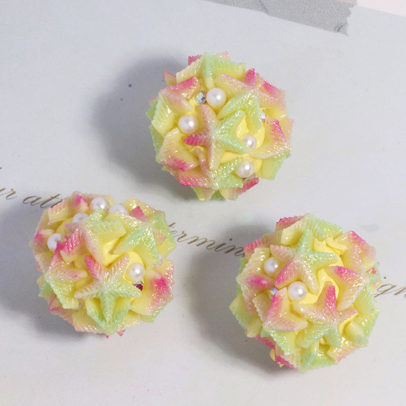 Embellished Bubblegum Beads 20mm Gradient Star Cluster Pastel 10pcs 10
