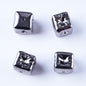 Metallic Balloon Concave Square Acrylic Beads 14mm Glossy 50pcs 8